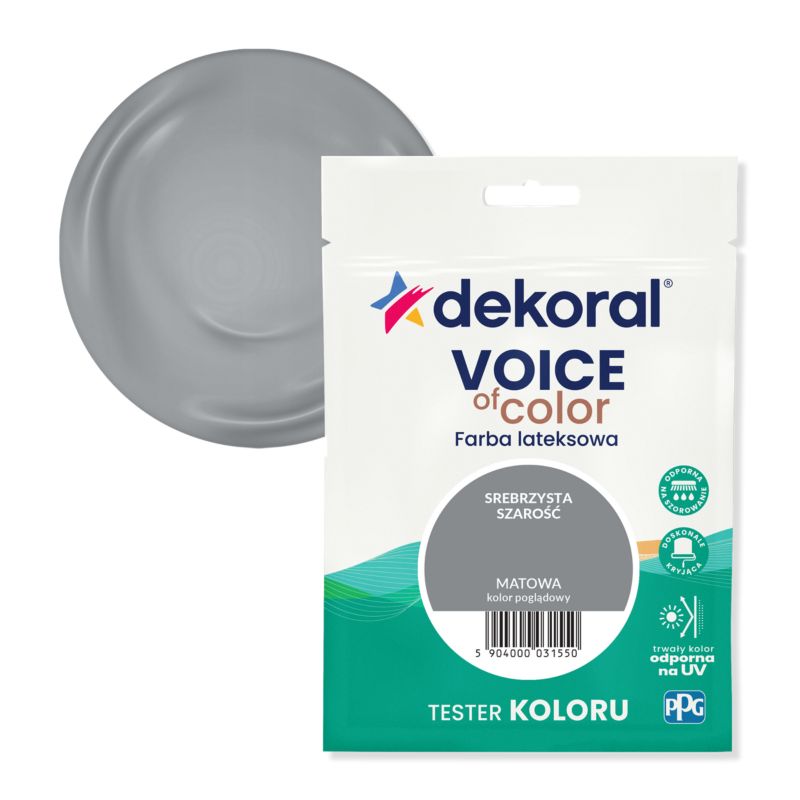 Tester farby kolorowej Dekoral Voice of Color srebrzysta szarość 0,05 l