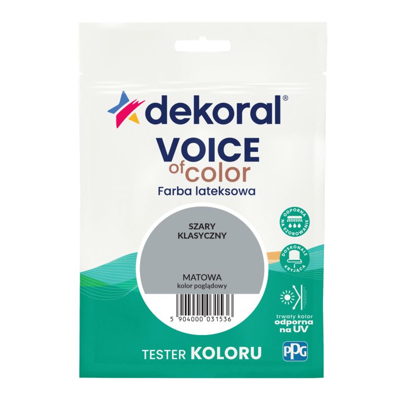 Tester farby kolorowej Dekoral Voice of Color szary klasyczny 0,05 l