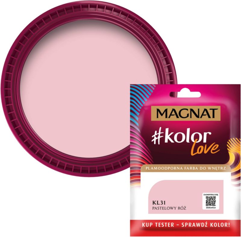 Tester farby Magnat #kolorLove pastelowy róż 0,025 l