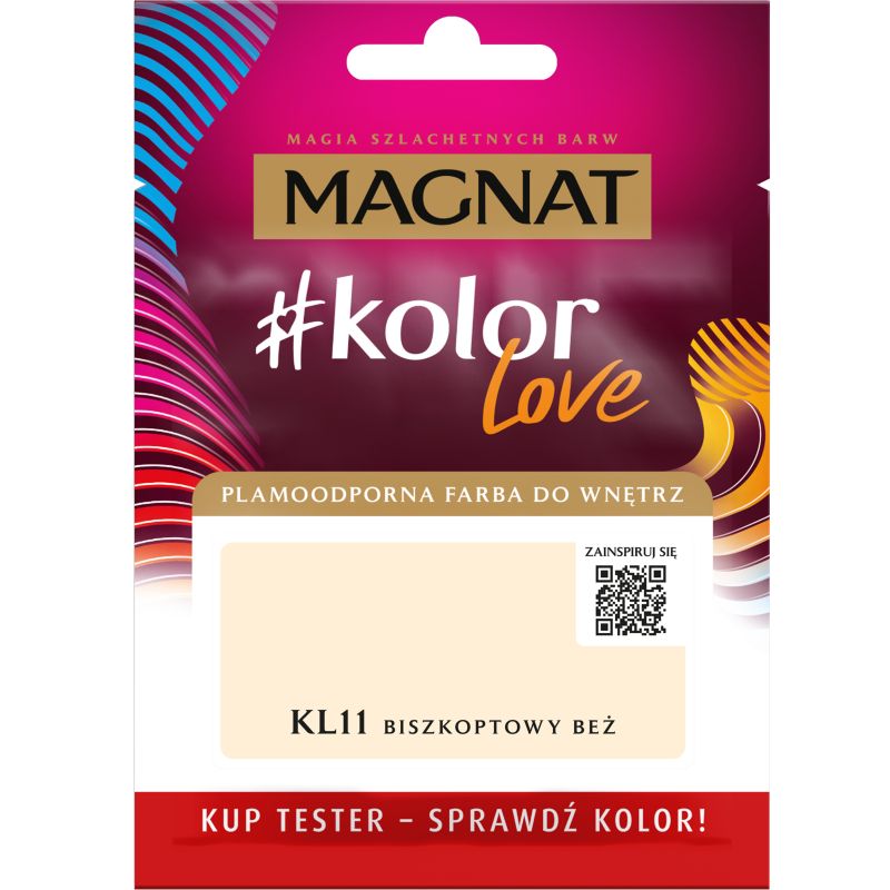 Tester farby plamoodpornej Magnat #kolorLove KL11 biszkoptowy beż 0,025 l