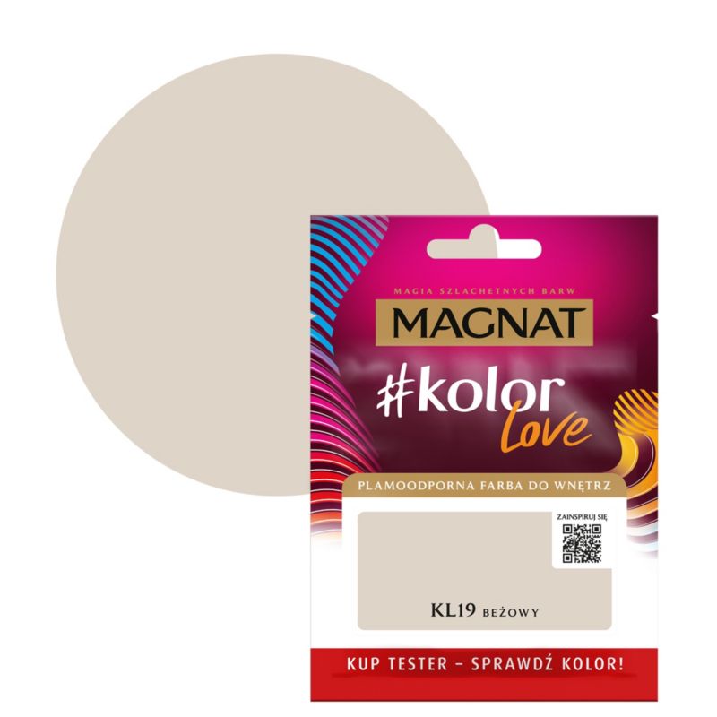 Tester farby plamoodpornej Magnat #kolorLove KL19 beżowy 0,025 l