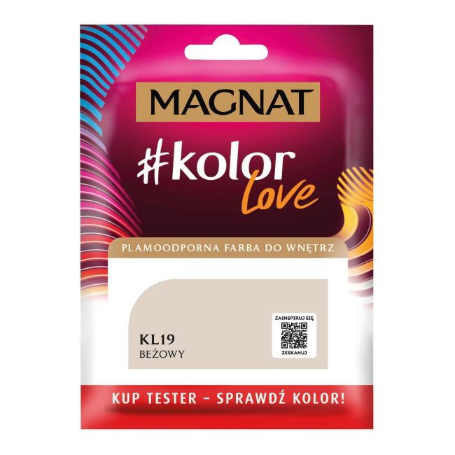 Tester farby plamoodpornej Magnat #kolorLove KL19 beżowy 0,025 l