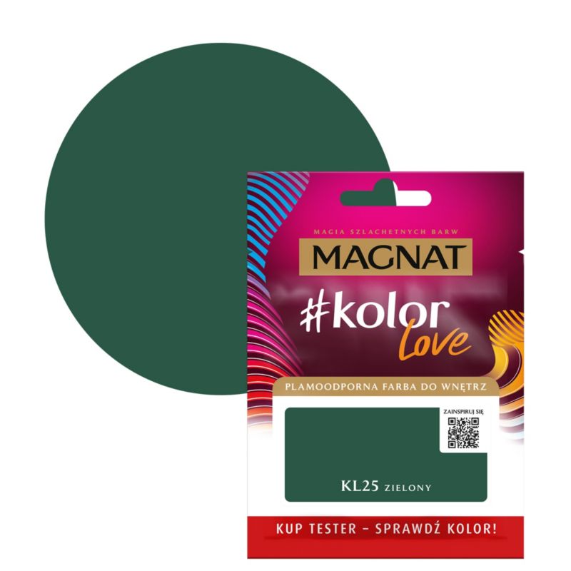 Tester farby plamoodpornej Magnat #kolorLove KL25 zielony 0,025 l