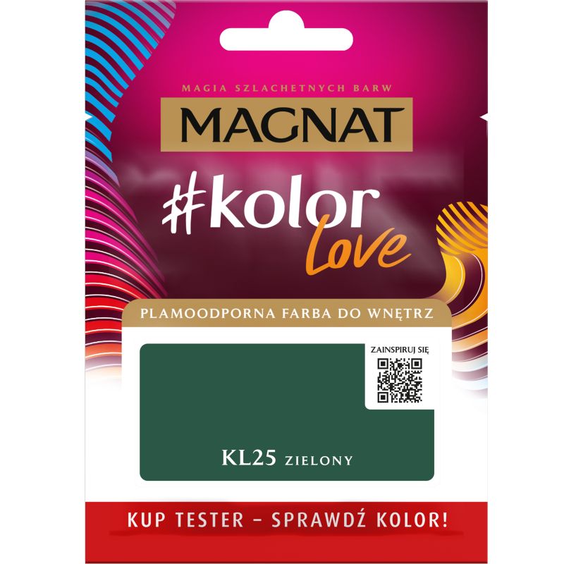 Tester farby plamoodpornej Magnat #kolorLove KL25 zielony 0,025 l