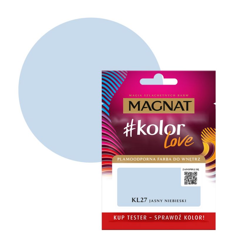 Tester farby plamoodpornej Magnat #kolorLove KL27 jasny niebieski 0,025 l