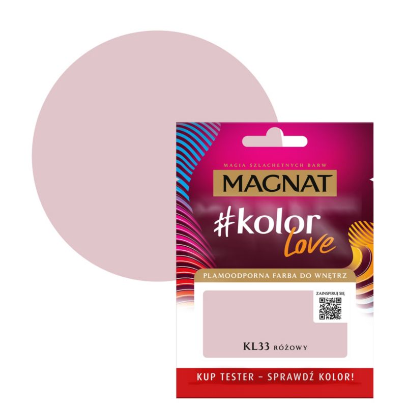 Tester farby plamoodpornej Magnat #kolorLove KL33 różowy 0,025 l