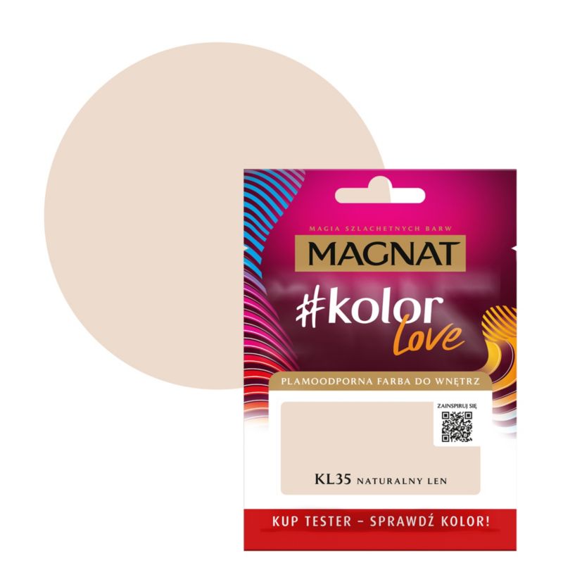 Tester farby plamoodpornej Magnat #kolorLove KL35 naturalny len 0,025 l