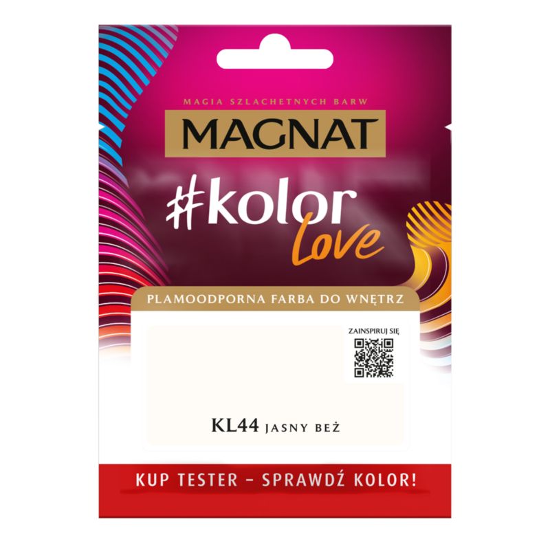Tester farby plamoodpornej Magnat #kolorLove KL44 jasny beż 25 ml