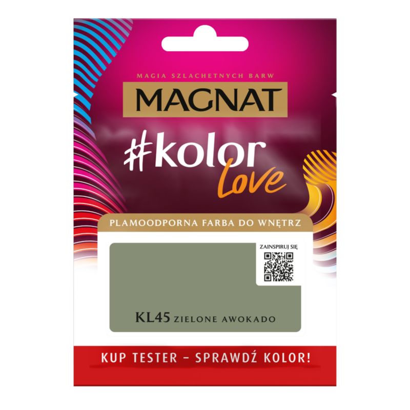 Tester farby plamoodpornej Magnat #kolorLove KL45 zielone awokado 25 ml