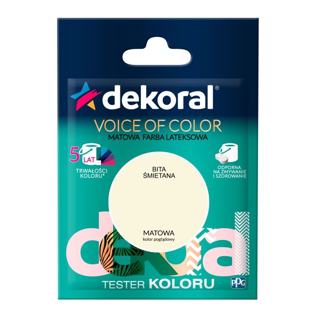 Testerfarby kolorowej Dekoral Voice of Color bita śmietana 0,05 l