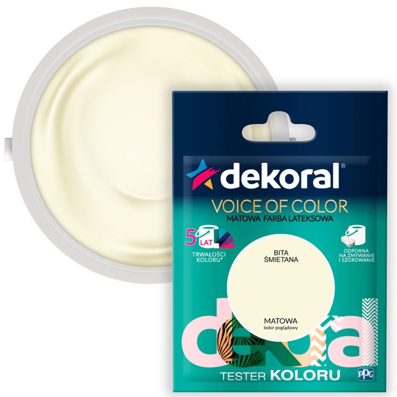 Testerfarby kolorowej Dekoral Voice of Color bita śmietana 0,05 l