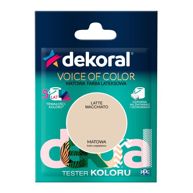 Testerfarby kolorowej Dekoral Voice of Color latte macchiato 0,05 l