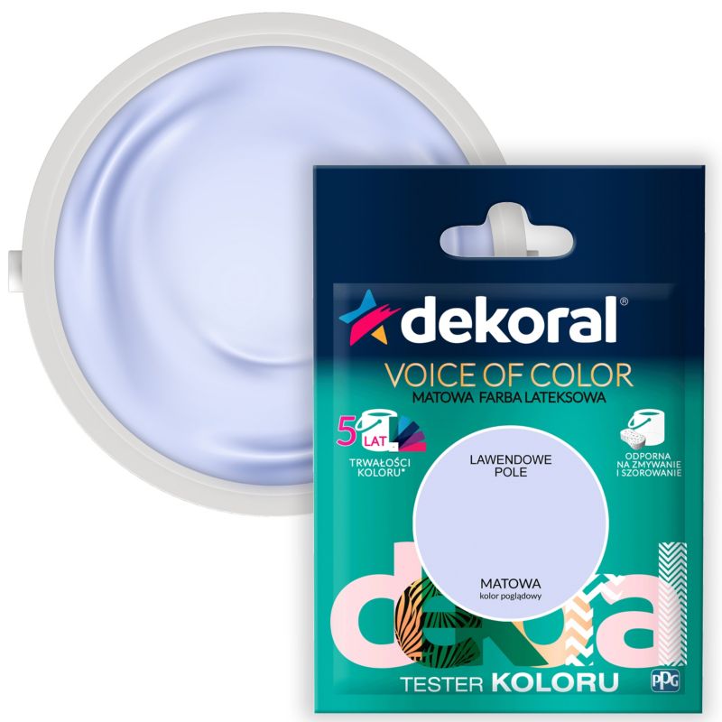 Testerfarby kolorowej Dekoral Voice of Color lawendowe pole 0,05 l
