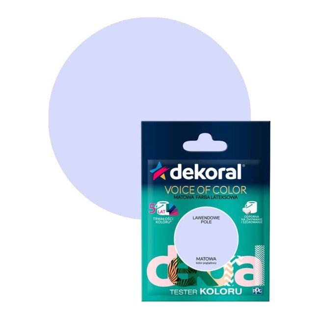 Testerfarby kolorowej Dekoral Voice of Color lawendowe pole 0,05 l