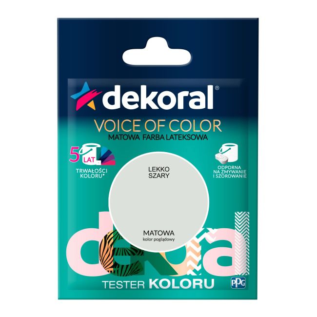 Testerfarby kolorowej Dekoral Voice of Color lekko szary 0,05 l