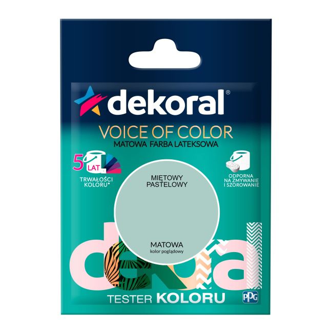 Testerfarby kolorowej Dekoral Voice of Color miętowy pastelowy 0,05 l