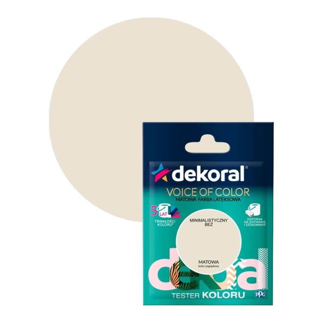 Testerfarby kolorowej Dekoral Voice of Color minimalistyczny beż 0,05 l
