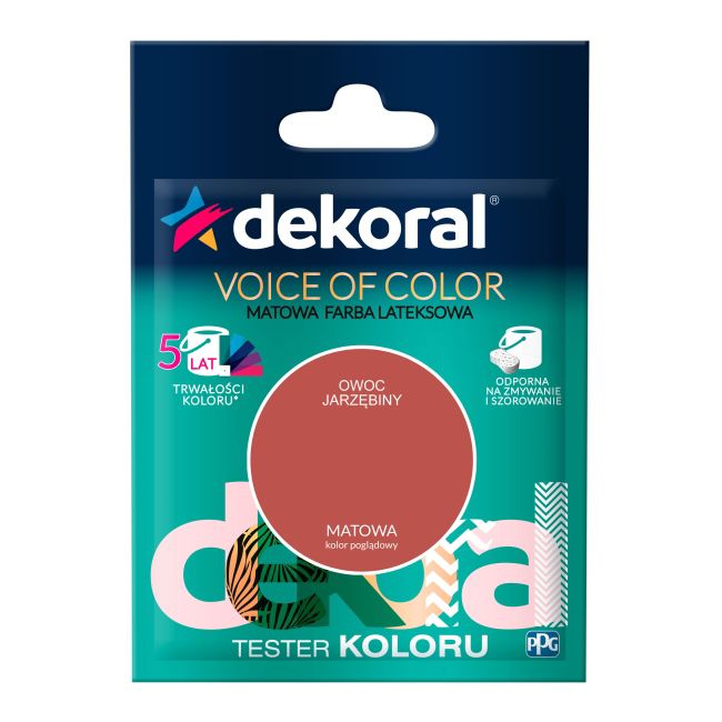 Testerfarby kolorowej Dekoral Voice of Color owoc jarzębiny 0,05 l