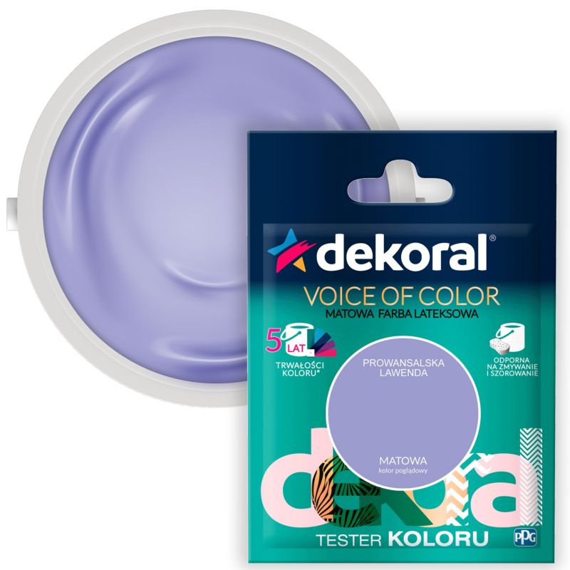 Testerfarby kolorowej Dekoral Voice of Color prowansalska lawenda 0,05 l
