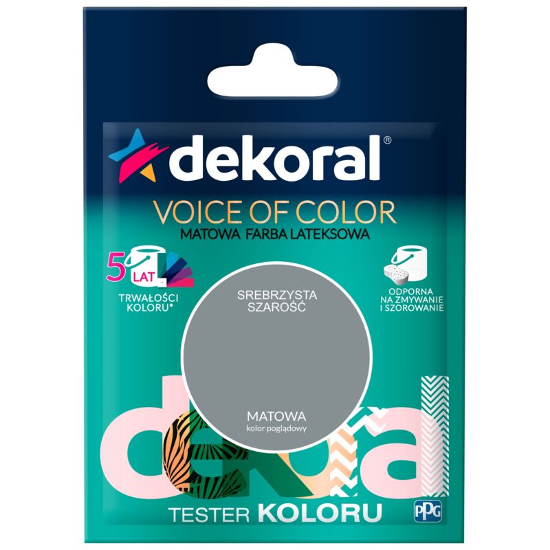 Testerfarby kolorowej Dekoral Voice of Color srebrzysta szarość 0,05 l
