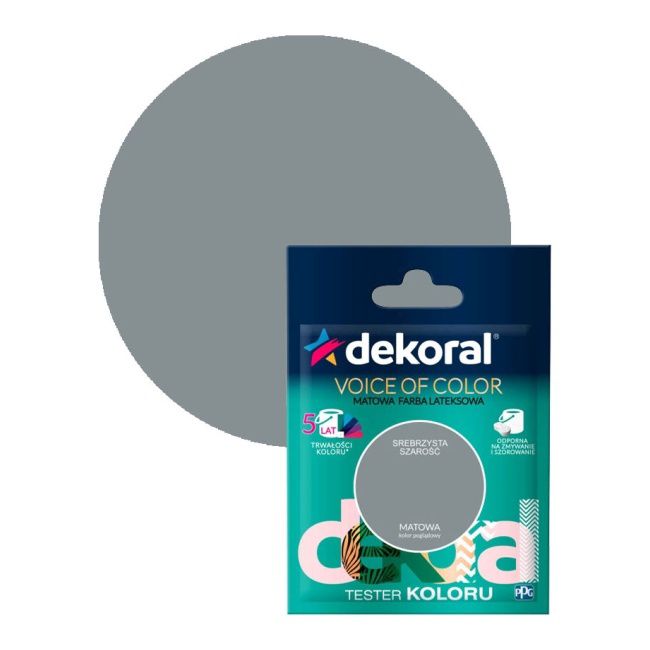 Testerfarby kolorowej Dekoral Voice of Color srebrzysta szarość 0,05 l