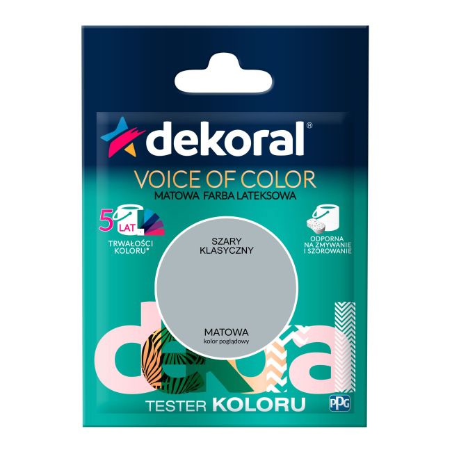 Testerfarby kolorowej Dekoral Voice of Color szary klasyczny 0,05 l
