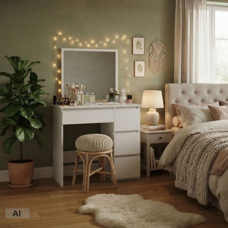 Toaletka FUNFIT HOME&OFFICE z lustrem biała 80 x 132 cm 1szt.