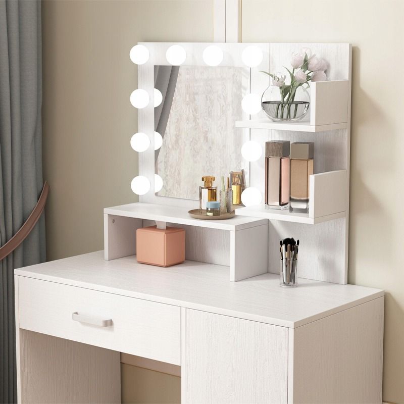 Toaletka kosmetyczna Rebiko makijażu wizażu z lustrem led nowoczesna glamour loft 1szt