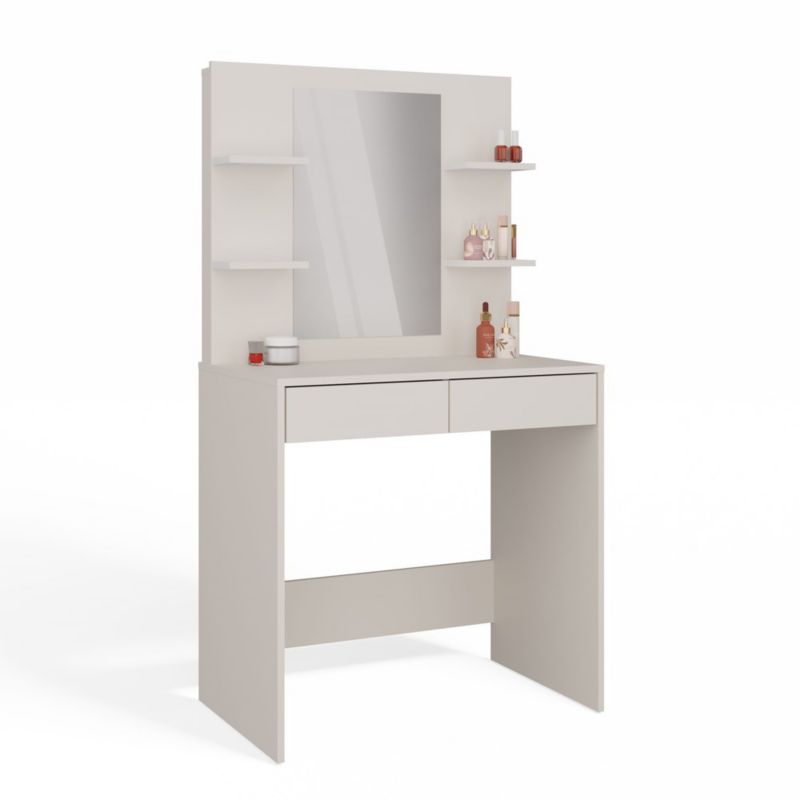 Toaletka Kosmetyczna z Lustrem Topeshop Do Makijażu Marina 4P + Biurko 2S Kaszmir 81x80x50 cm 1 szt.
