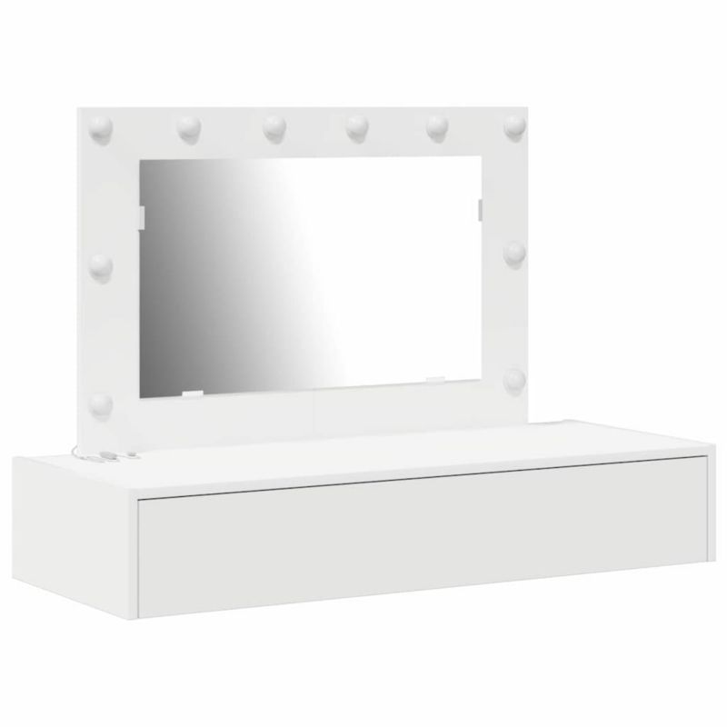 Toaletka vidaXL biała z lustrem, szufladą i oświetleniem USB 100 x 40 x 70 cm 1 szt.