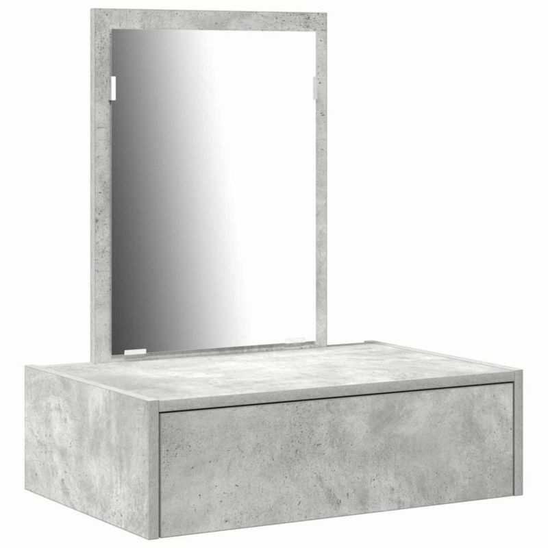 Toaletka vidaXL szara z lustrem i szufladą materiał drewnopochodny 60 x 40 x 70 cm 1 szt.