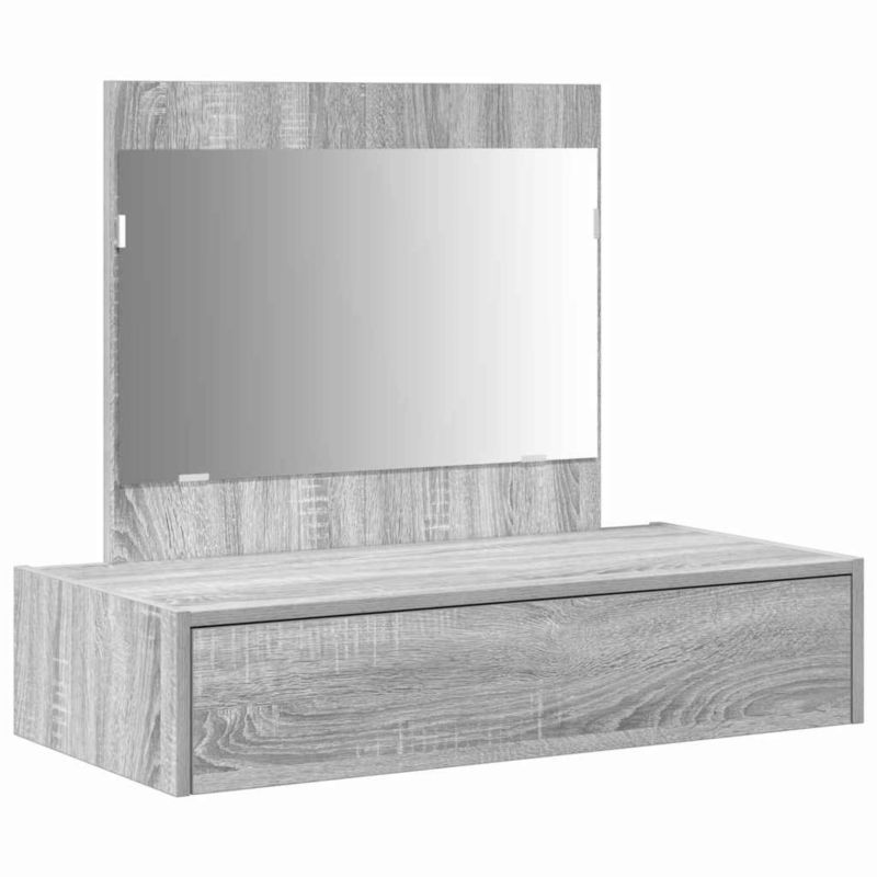 Toaletka vidaXL szara z lustrem i szufladą materiał drewnopochodny 83 x 40 x 70 cm 1 szt.