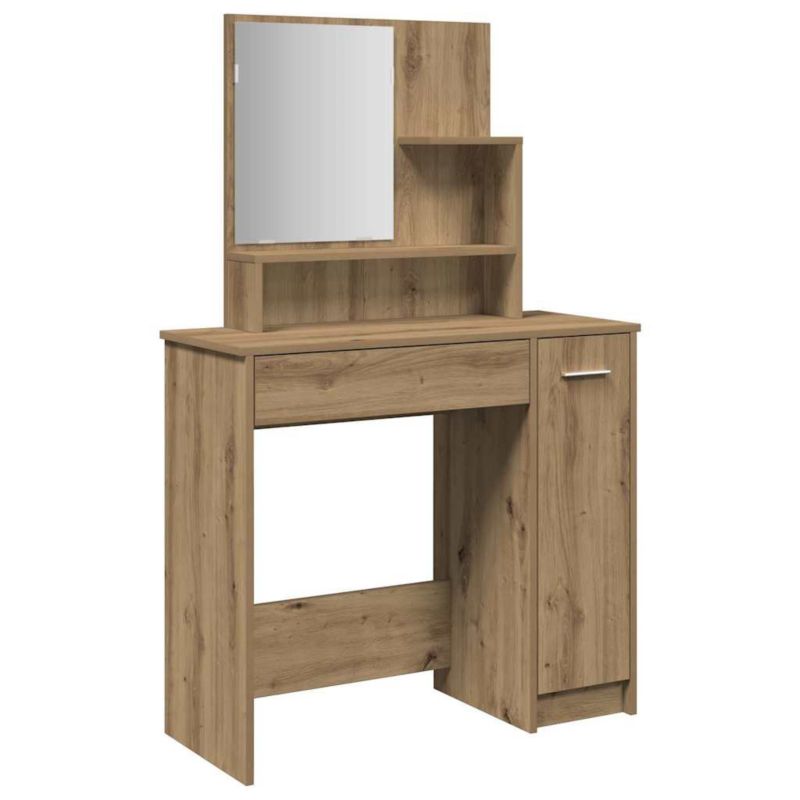 Toaletka vidaXL z lustrem dąb artisan materiał drewnopochodny 1 szt.