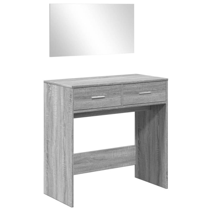 Toaletka vidaXL z lustrem szary dąb sonoma 80 x 39 x 80 1 szt.