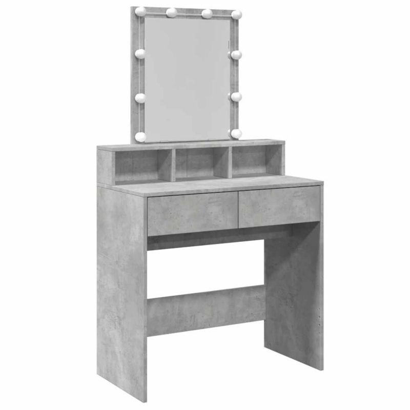 Toaletka vidaXL z oświetleniem LED szarość betonu 80 x 41 x 144.5 1 szt.