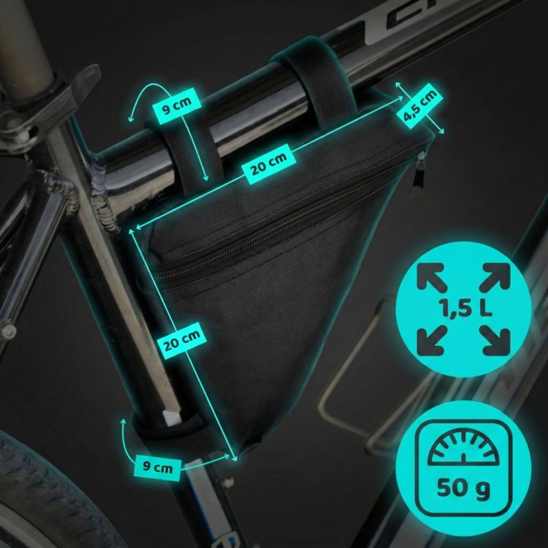 Trójkątna sakwa rowerowa Be-active.pl saszetka na rower pod ramę wodoodporna 1 szt.