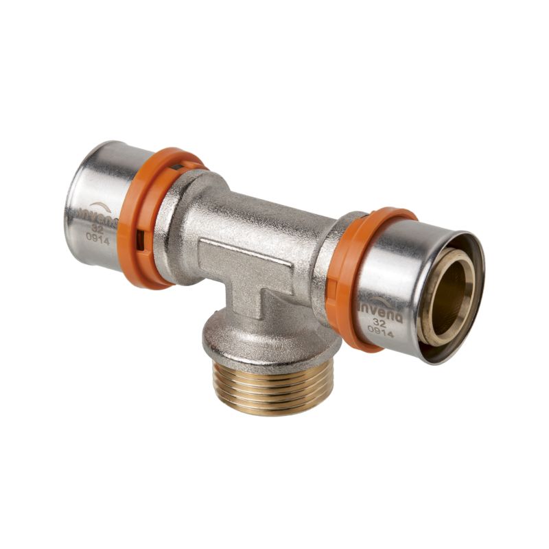 Trójnik PEX Zaciskowy Zaprasowywany 16x1/2"x16 95C 1MPa INVENA Prov 1 szt.