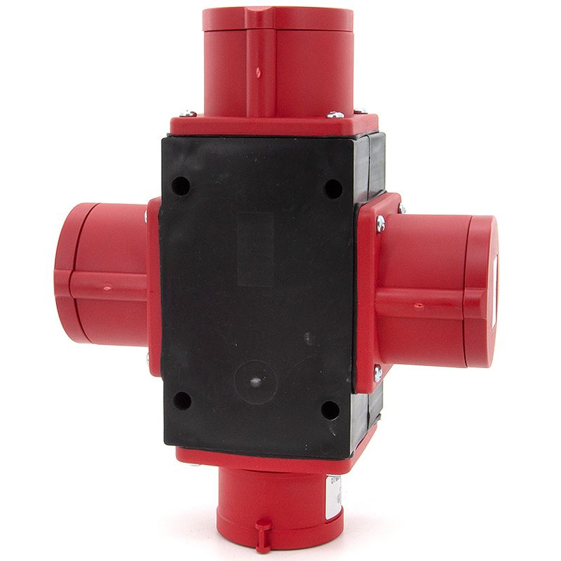 Trójnik przemysłowy ELS Elektrotechnika P030W rozgałęźnik 3-gniazdowy CEE 16A 5P 400V WE 16/5 IP44, adapter siłowy PA6, 1 szt.