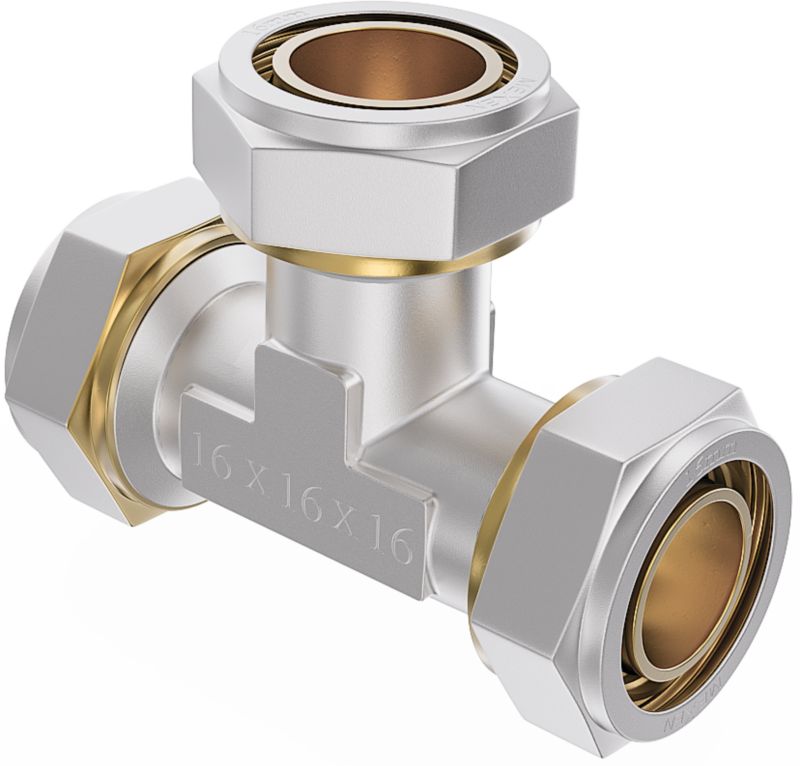 Trójnik skręcany Mexen PEX-S srebrny 20x20x20 mm 1 szt.