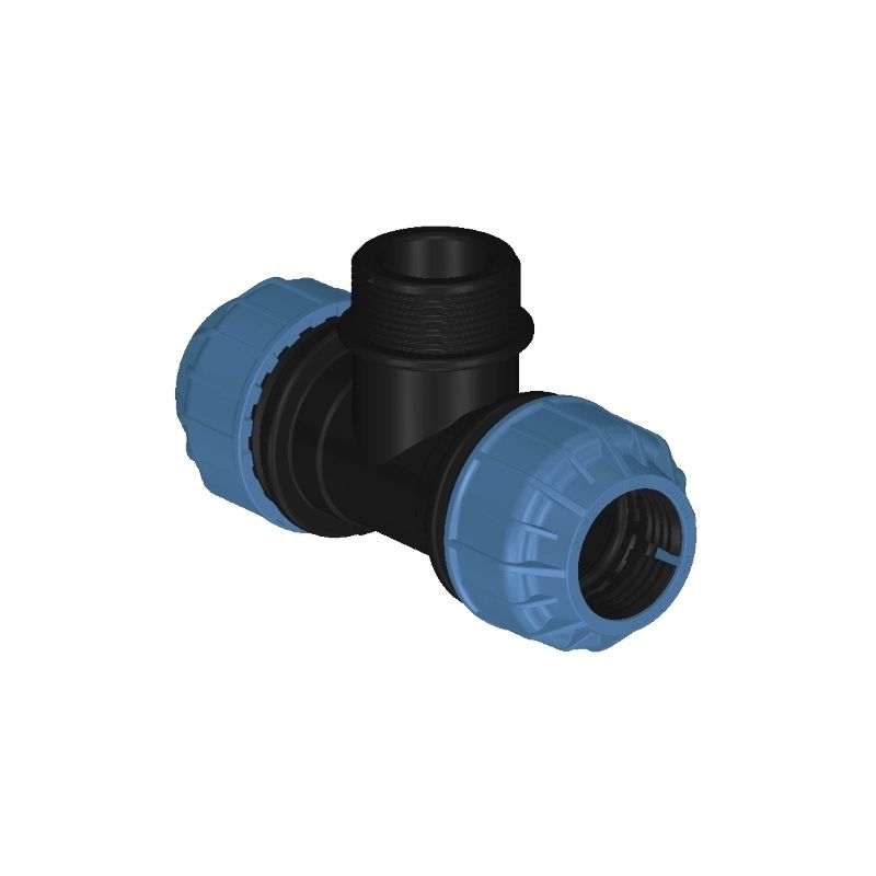 Trójnik skręcany PE ELYSEE 25 mm x 3/4" x 25 mm gwint zewnętrzny 1 szt.