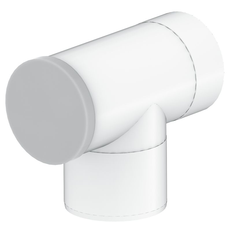 Trójnik SPIROFLEX spalinowy 80/125 - 90 polipropylen z deklem biały SX-PPD80/125TDB 1 szt.
