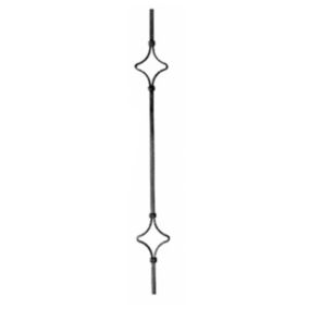 Tralka ozdobna z 2 kwadratami 900 mm kwadrat 12 mm