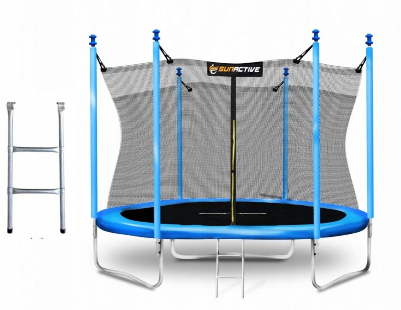 Trampolina Ogrodowa Dzieci 312 cm SunWood 10FT z Drabinką Siatka Wewnętrzna 1 szt.