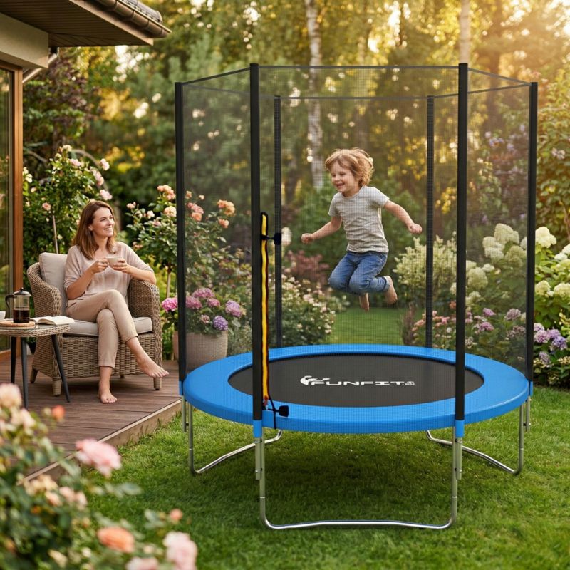 Trampolina ogrodowa FUNFIT GYM&FITNESS 183 cm 6 ft z siatką zewnętrzną  1 szt.