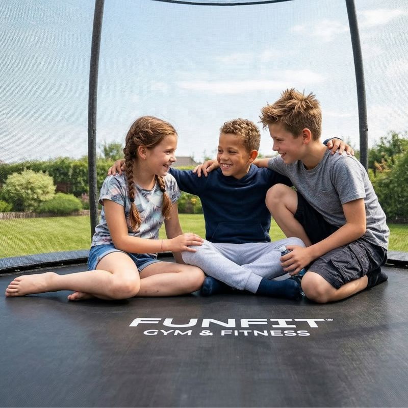Trampolina ogrodowa FUNFIT GYM&FITNESS 435 cm 14 ft z siatką wewnętrzną premium 1 szt.