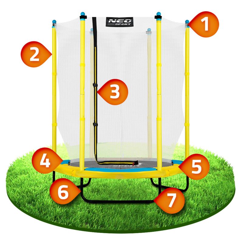 Trampolina ogrodowa Neo-Sport 140cm 4ft dla dzieci 1 szt.