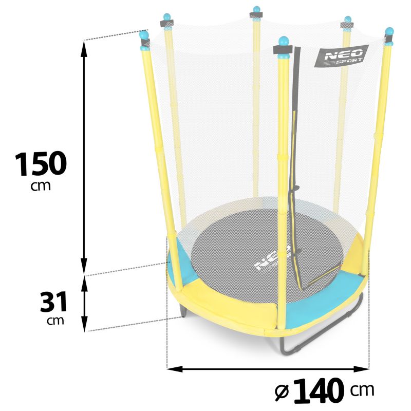 Trampolina ogrodowa Neo-Sport 140cm 4ft dla dzieci 1 szt.