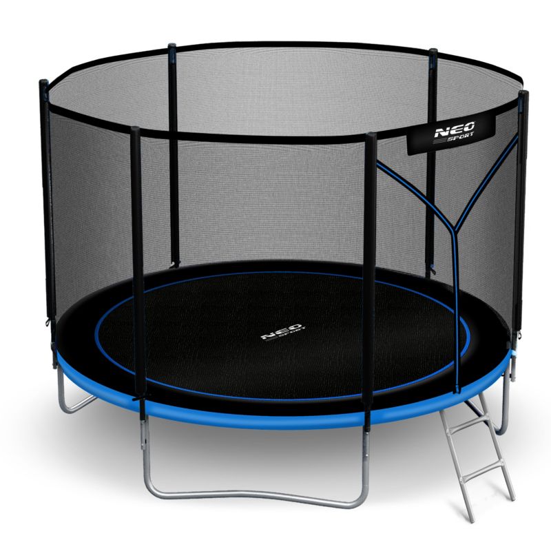 Trampolina ogrodowa Neo-Sport 183cm 6ft + drabinka + siatka zewnetrzna niebieska 1szt.