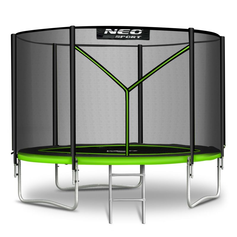 Trampolina ogrodowa Neo-Sport 183cm 6ft + drabinka + siatka zewnetrzna zielona 1szt.