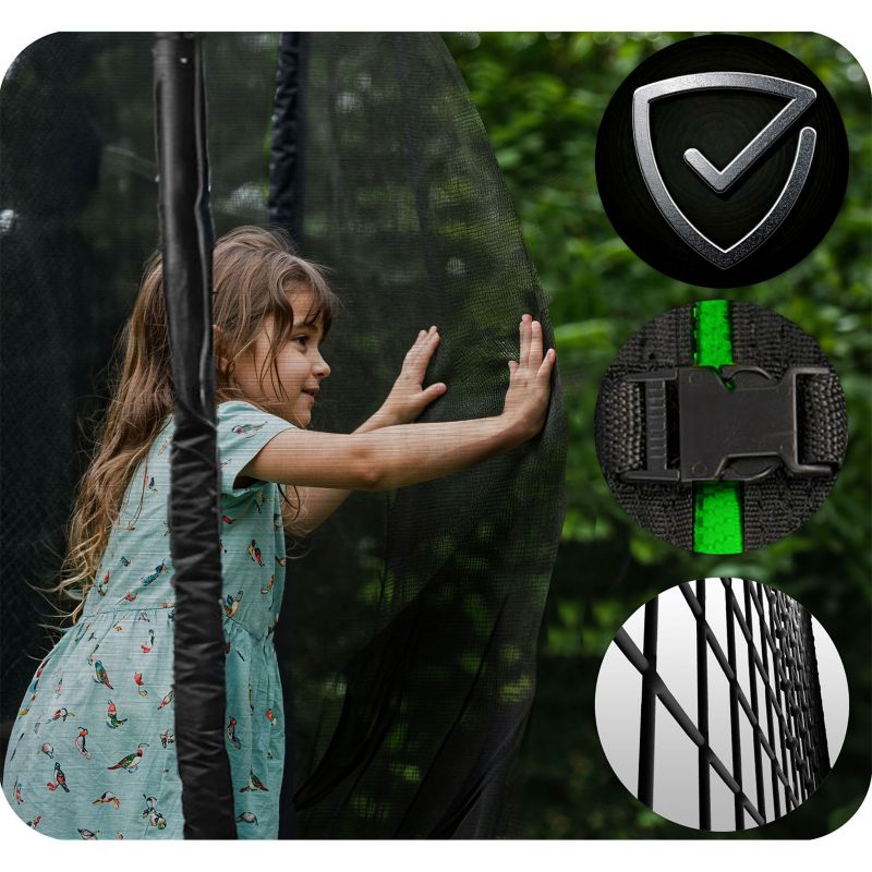 Trampolina ogrodowa Neo-Sport 183cm 6ft + drabinka + siatka zewnetrzna zielona 1szt.